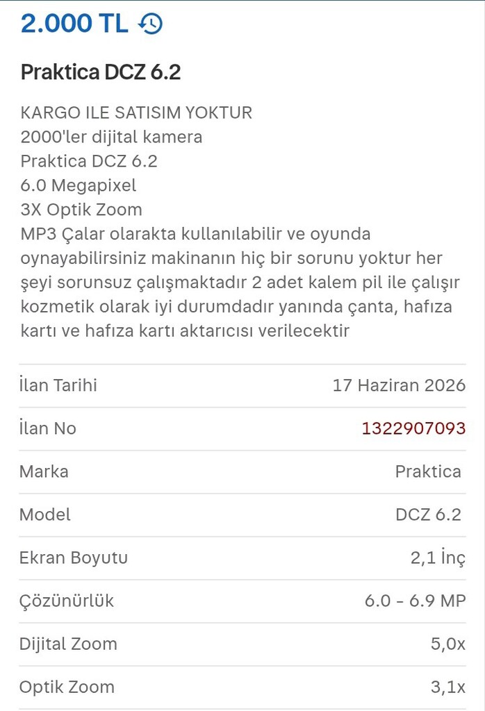 praktica fotoğraf makinası DCZ. 6.2 - 3