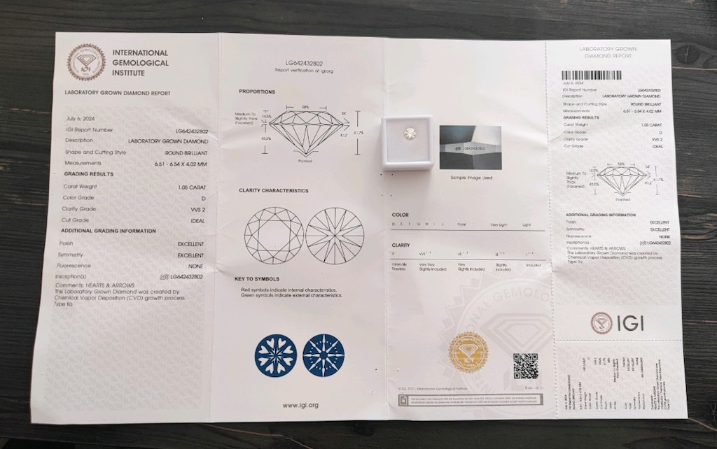 Laboratuvar Pırlantası (Lab Grown) 1.05 Karat - 3