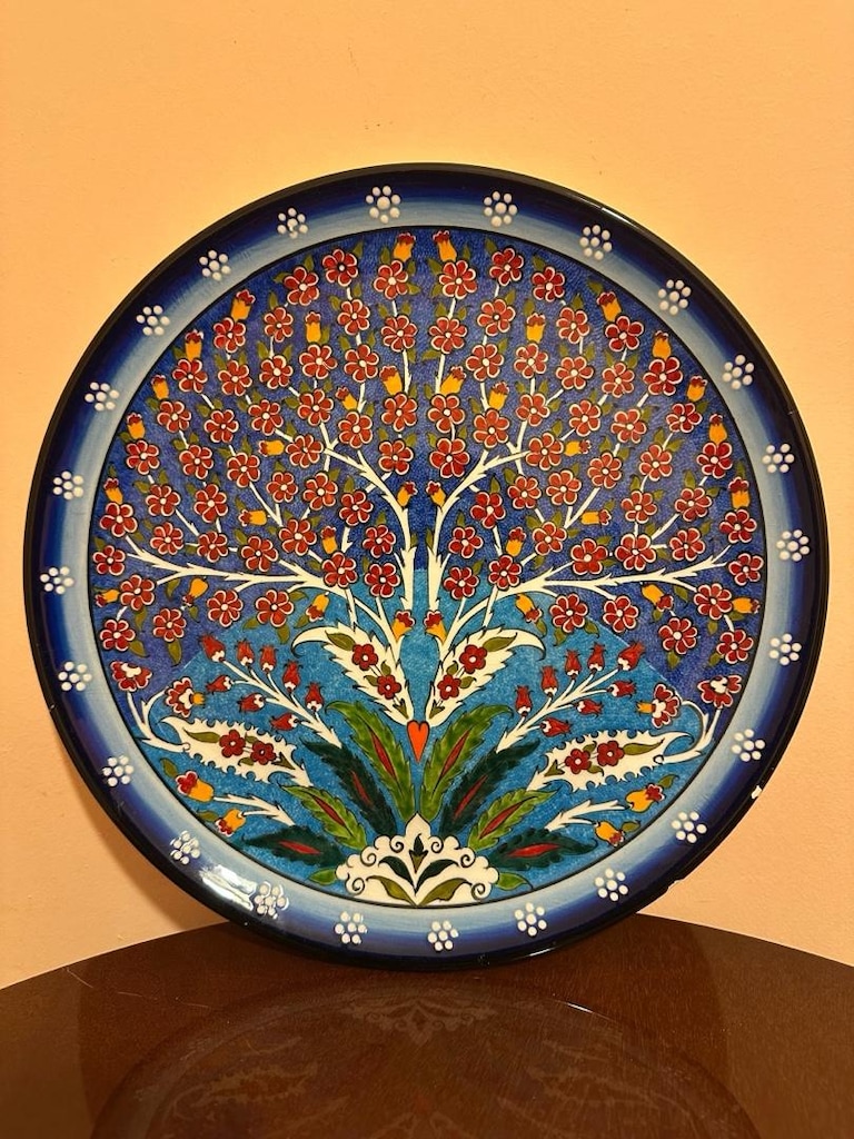 El Yapımı Çini Duvar Tabağı - 32 cm