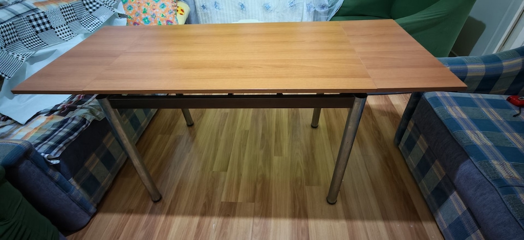AÇILABİLİR YEMEK MASASI / MUTFAK MASASI (METAL AYAKLI-SAĞLAM) - 4