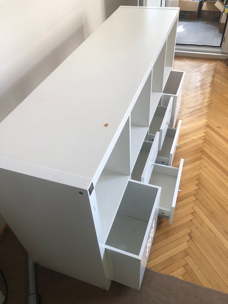 IKEA KALLAX 2x4 Raf Ünitesi + 4 Çekmece + 2 Kapak Eklentisi - 2