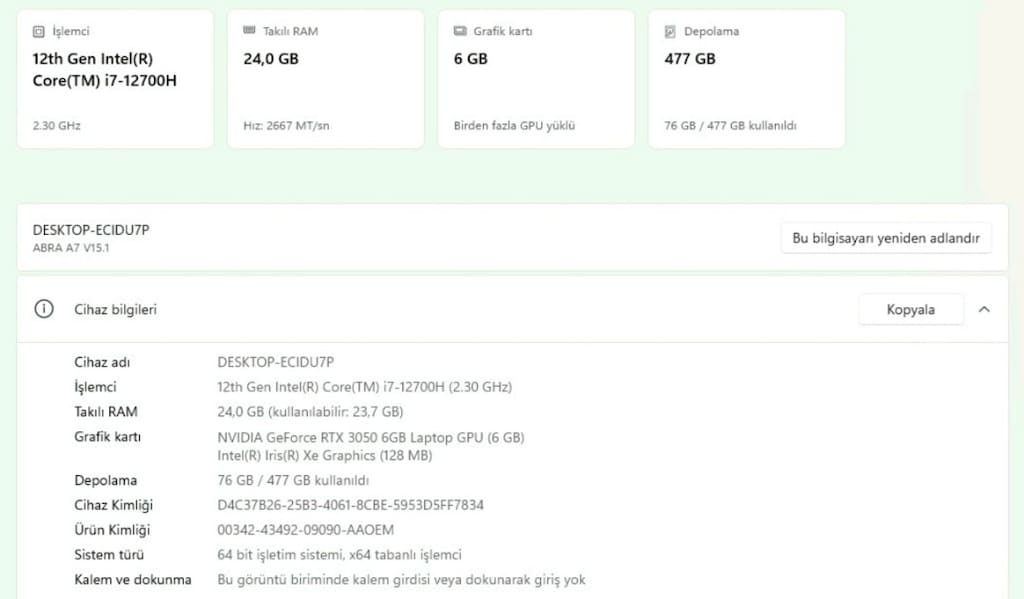 i7 12. Nesil Monster G@ming 17.3 dev ekranlı oyun canavarı laptop - 8