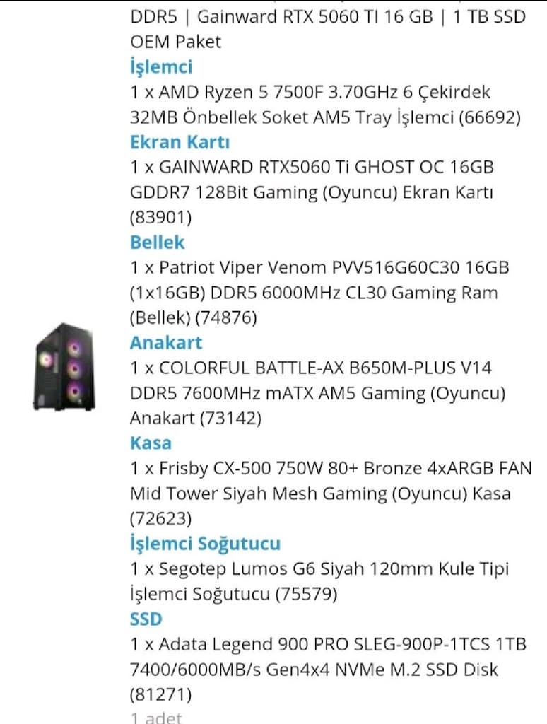 acil satılık full oyuncu PC - 3