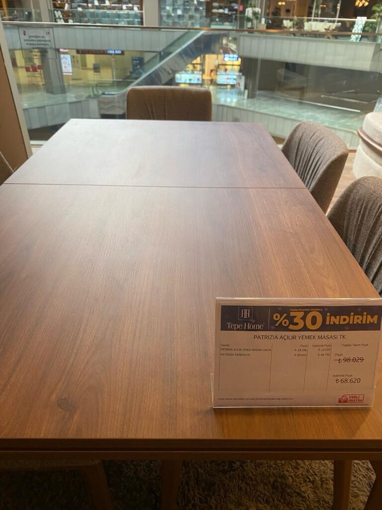 Tepe Home Orjinal Ceviz Yemek Masası - 10