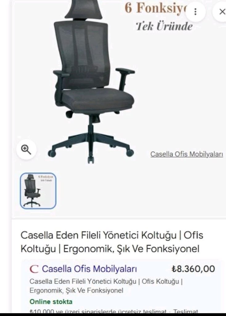 Ergonomik Fileli Çalışma Koltuğu - Ofis Sandalyesi - 4