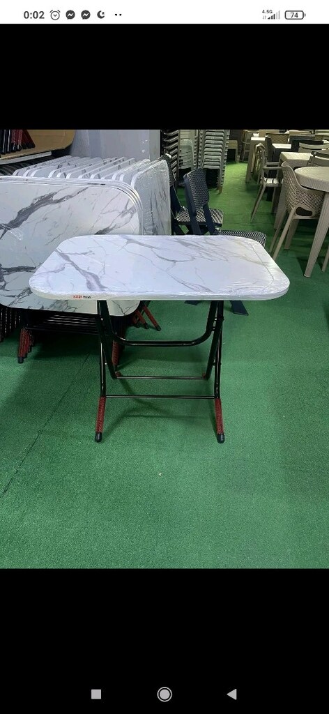 suntalama masa mermer görünümlü oval köşe katlanır masa - 2