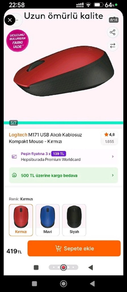 Logitech kablosuz mouse - 6