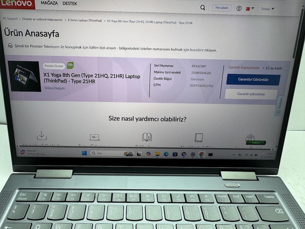 THİNKPAD X1 YOGA İ7 13. NESİL 16 GB RAM 512 NVME DOKUNMATİK - 9