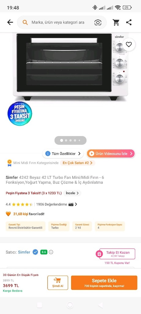 3 kere kullanılnış fırın - 3
