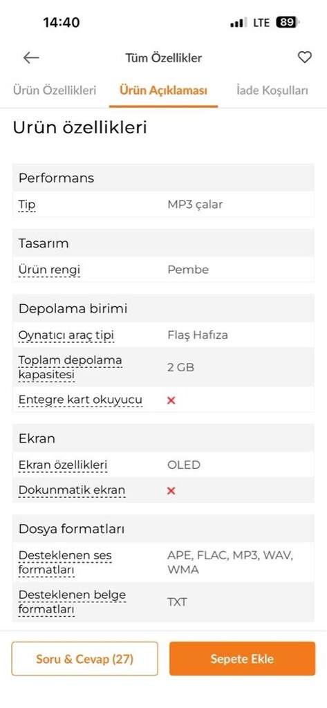 Goldmaster pembe mp3 player - ses kayıt cihazı - 6