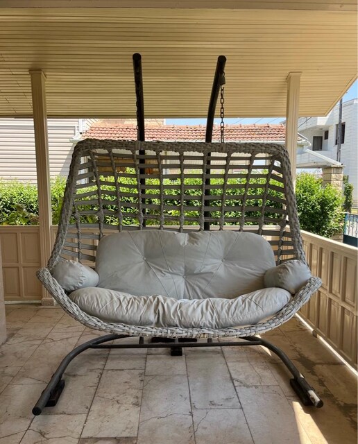çift kişilik rattan/örgü bahçe-teras salıncağı