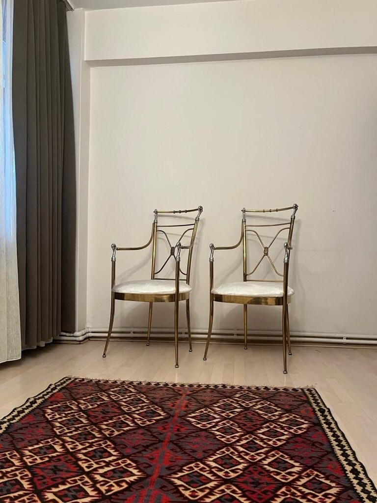 İtalyan pirinç krom sandalye - 8