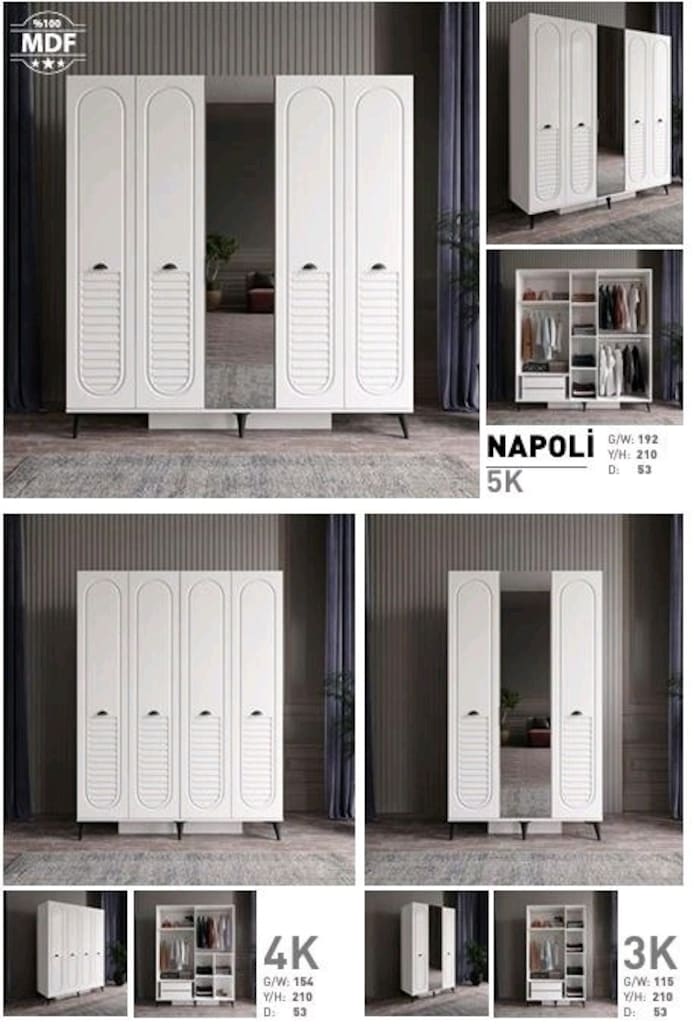 ELBİSE DOLABI SIFIR İMALATTAN MEBRAN MDF - 5