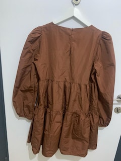 Zara Volanlı L-XL Balon Kol Mini Elbise - 8