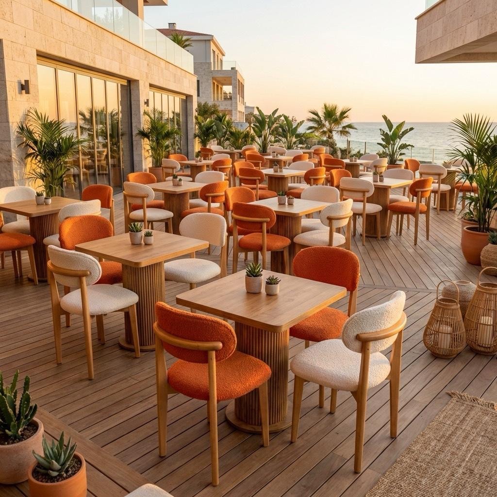 İMALATTAN KAFE RESTORAN OTEL LOKANTA MASA SANDALYE SETİ - 4