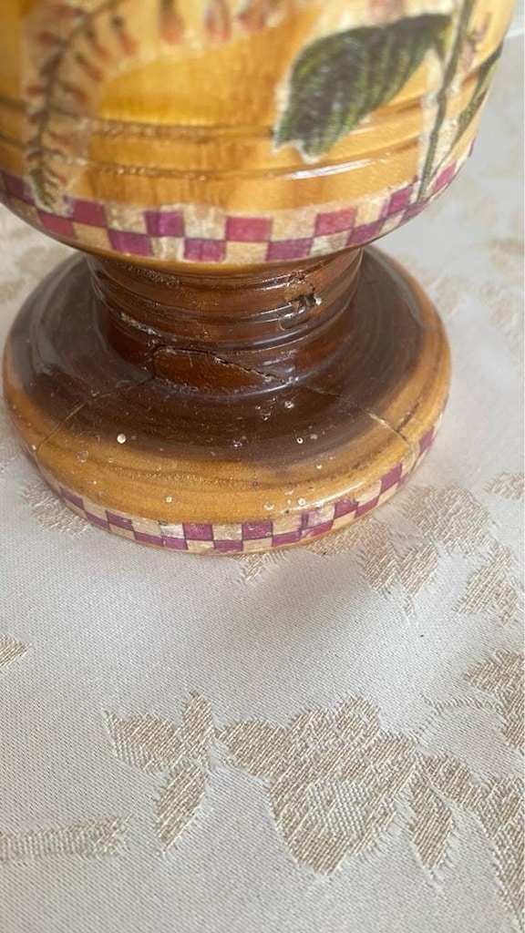 ahşap vazo mumluk seti - 2
