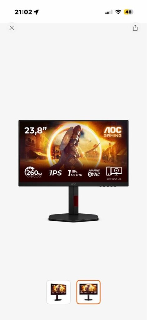 AOC 24G4ZR 23,8" 260Hz (OC) 0.3ms monitör - 2