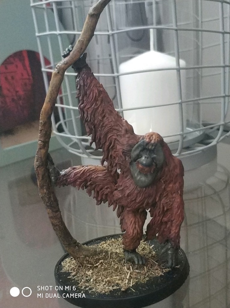 Koleksiyonluk El Boyaması Sumatran Orangutan Minyatürü (FRP / Diorama - 18