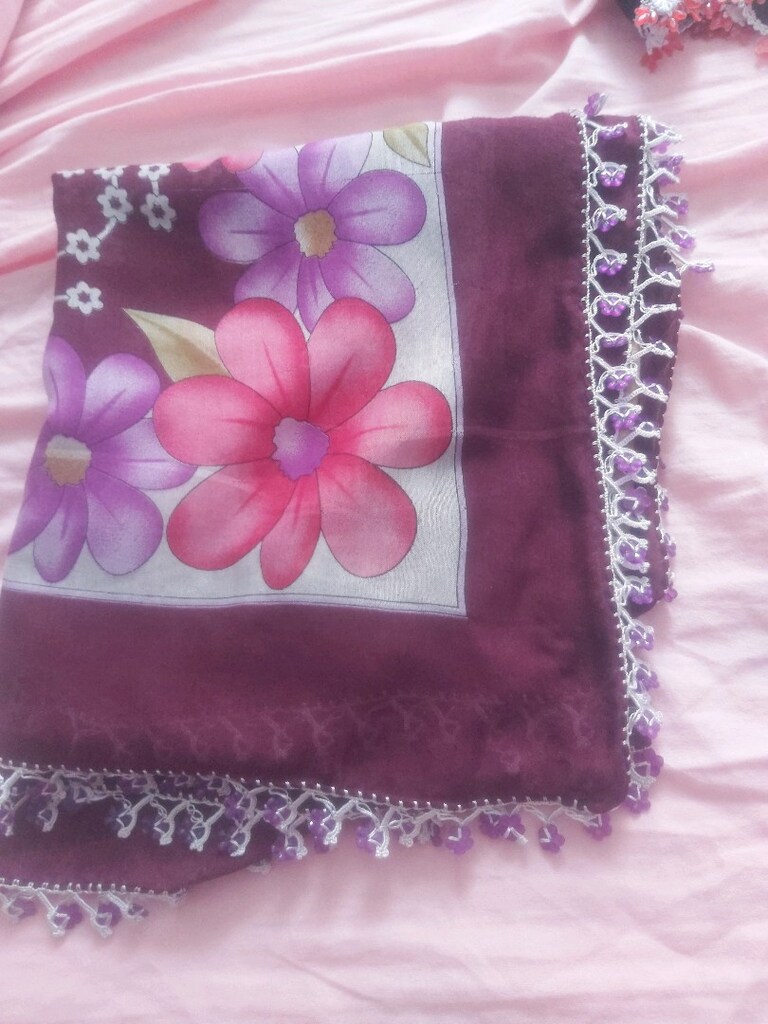 bayan baş örtü tülbent oyalı - 4
