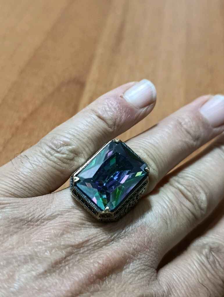 mistik topaz taşlı yüzük 22 gram - 7
