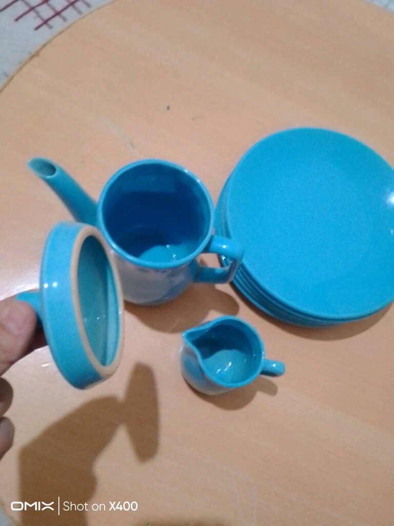 porselen çaydanlık ikramlık ve 5 servis tabakları set - 2
