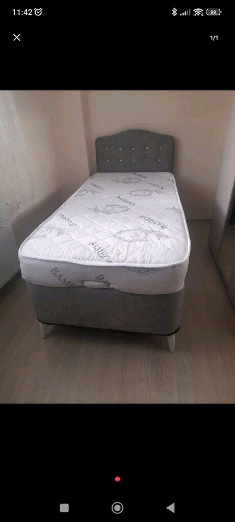 Tek kişilik baza başlık yatak 3lü set - 2