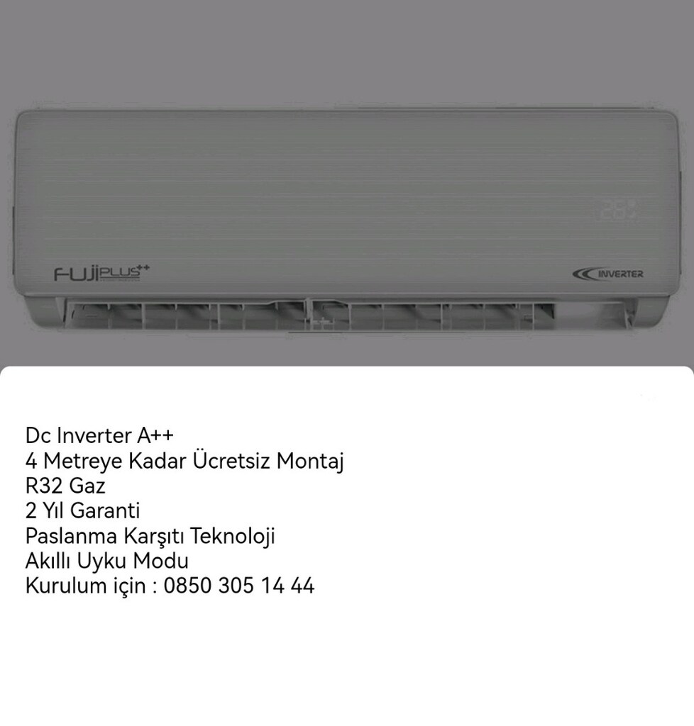 Acil Fujiplus İnverter 12.000 BTU Klima Ücretsiz Montaj Kit ve Kurulum - 5