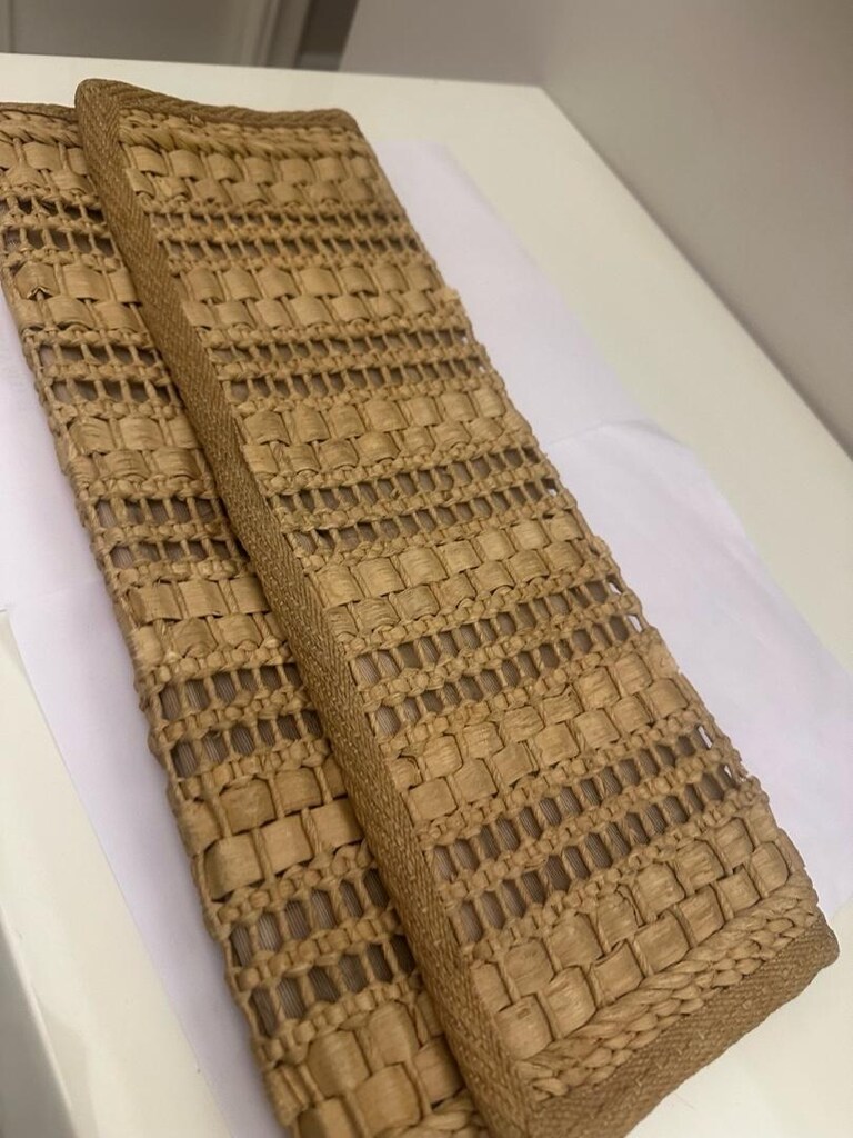 Vintege hasır el yapımı çanta 41 cm 19 cm - 8