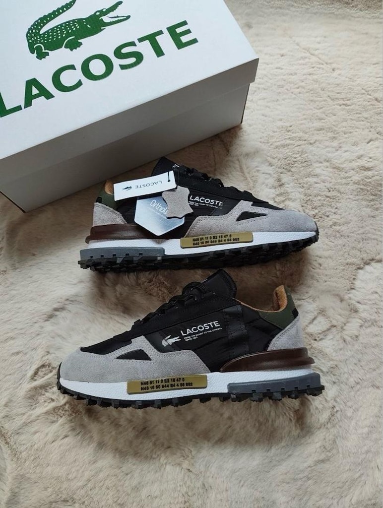 ‼ LACOSTE ELITE ACTIVE PREMIUM | BLACK-GREY - 9