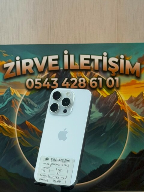 İPHONE 16 PRO 256 GB PİL 93 3 AY GARANTİLİ HATASIZ ZİRVEDEN