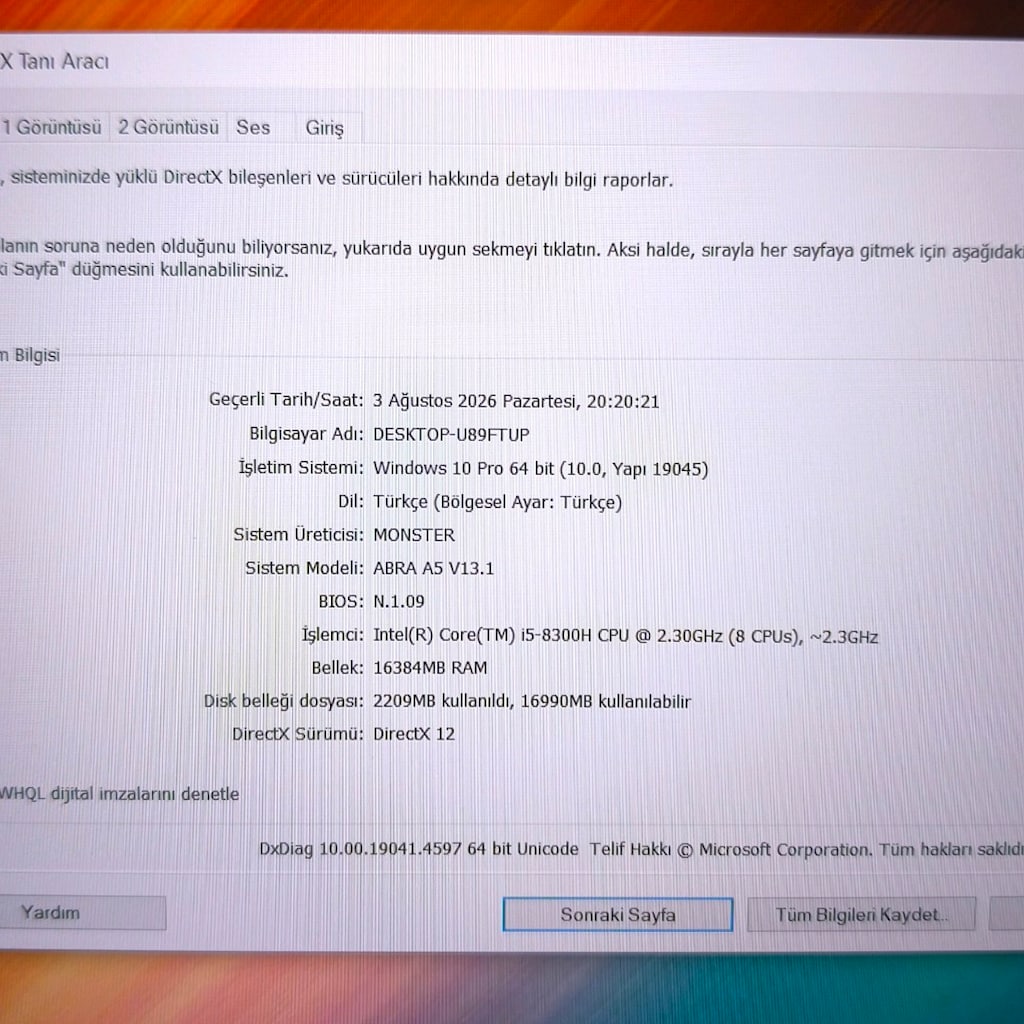 MONSTER / GTX1050 / 16 RAM +SSD / OYUN BİLGİSAYARI - 7