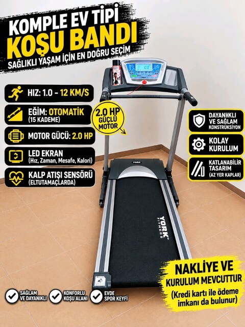 YORK MARKA KOŞU BANDI TEMİZ OTOMATİK RAMPA EĞİM AYARLI