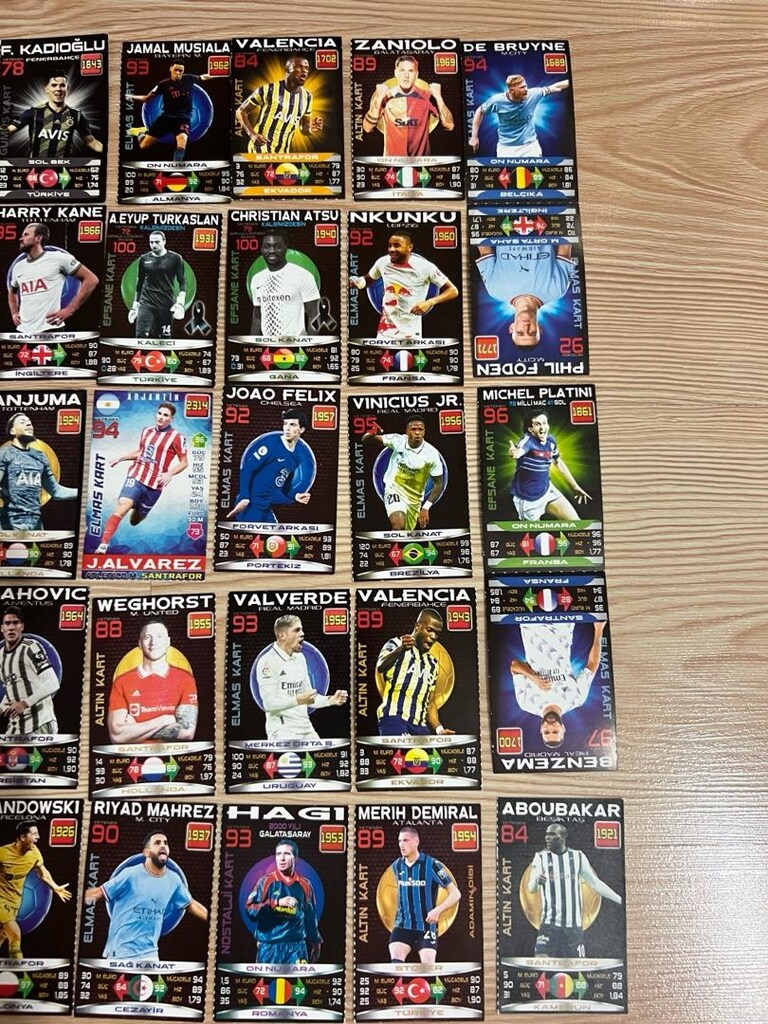 80 adet süper final futbolcu kartı - 4