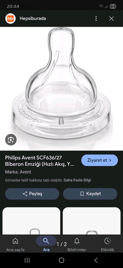 biberon ve 2 adet uç 2 no - 3