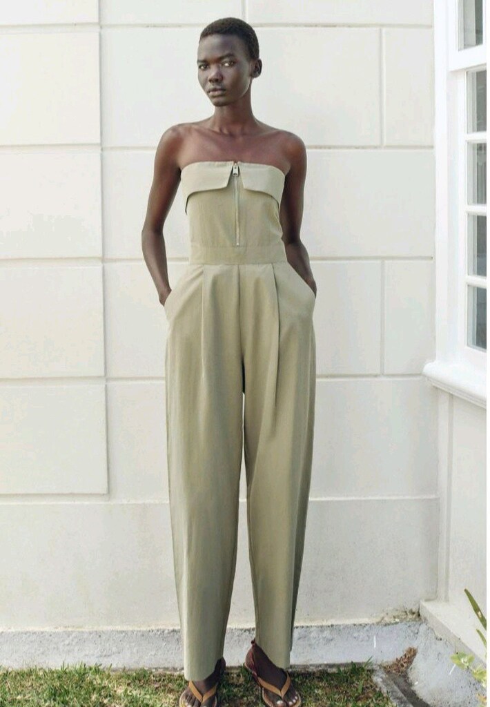 ZARA Bej Straplez Uzun Tulum - 10