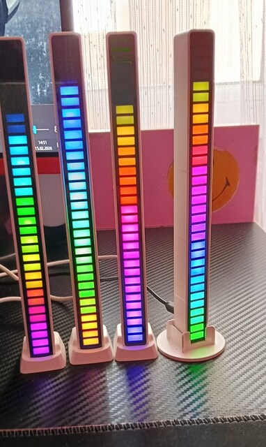 Rgb LED Çubuk Sese ve Müziğe Duyarlı Ambiyanslı Ekolayzer C Type Şarjl