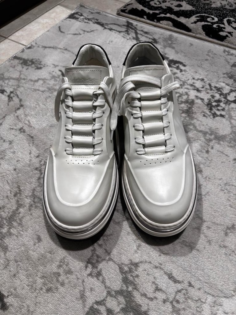 deri beyaz ayakkabı - 3