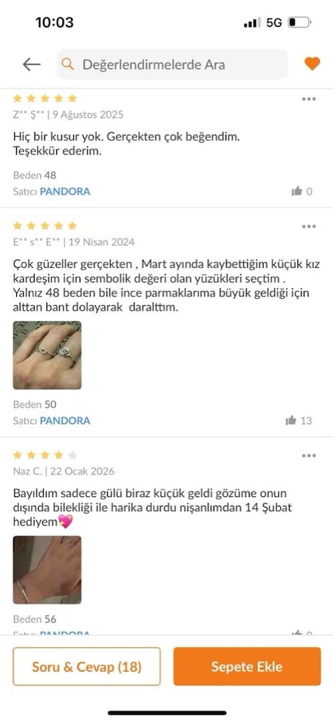 HARİKA PANDORA GÜMÜŞ YÜZÜK - 9