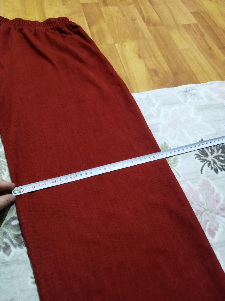 xl beden kadife kiremit rengi pantolon - 6