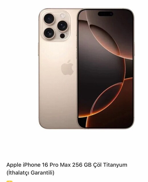 İphone 16 Pro Max 256 GB Çöl rengi