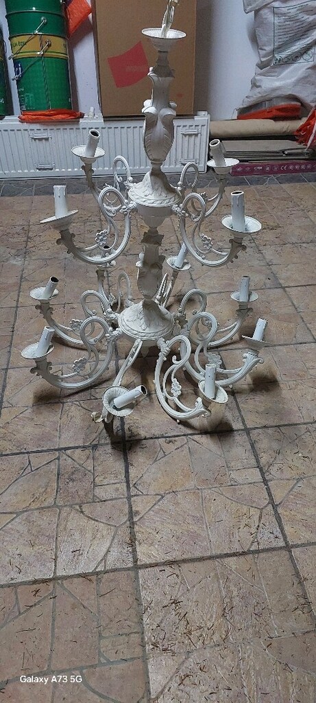 Vintage Fransız Tarzı Ağır Metal Salon Avizesi - 6
