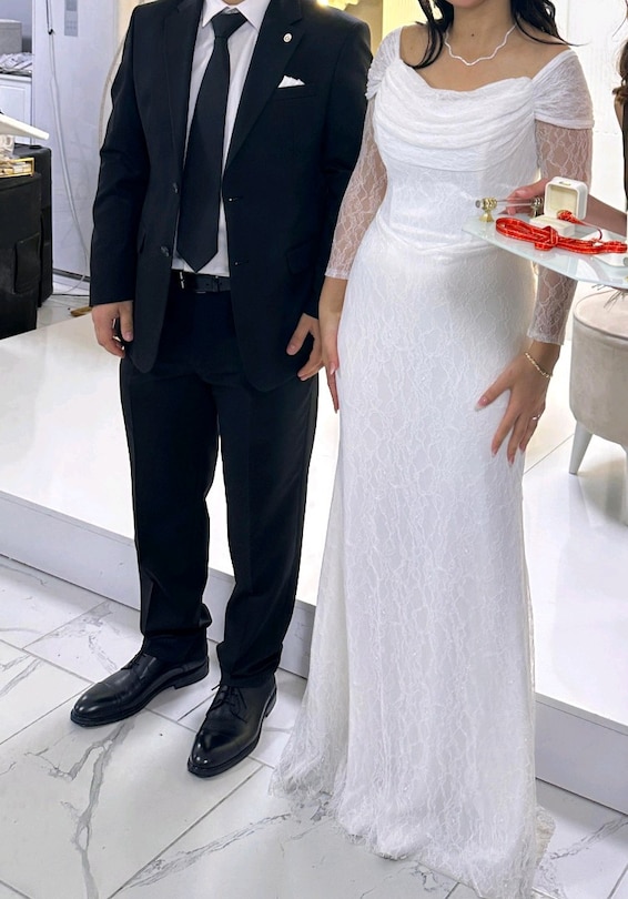 Uzun beyaz abiye - 4