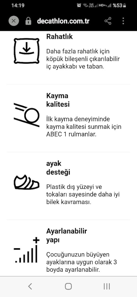 decatlon oxelo marka 32-34 numara paten - 6