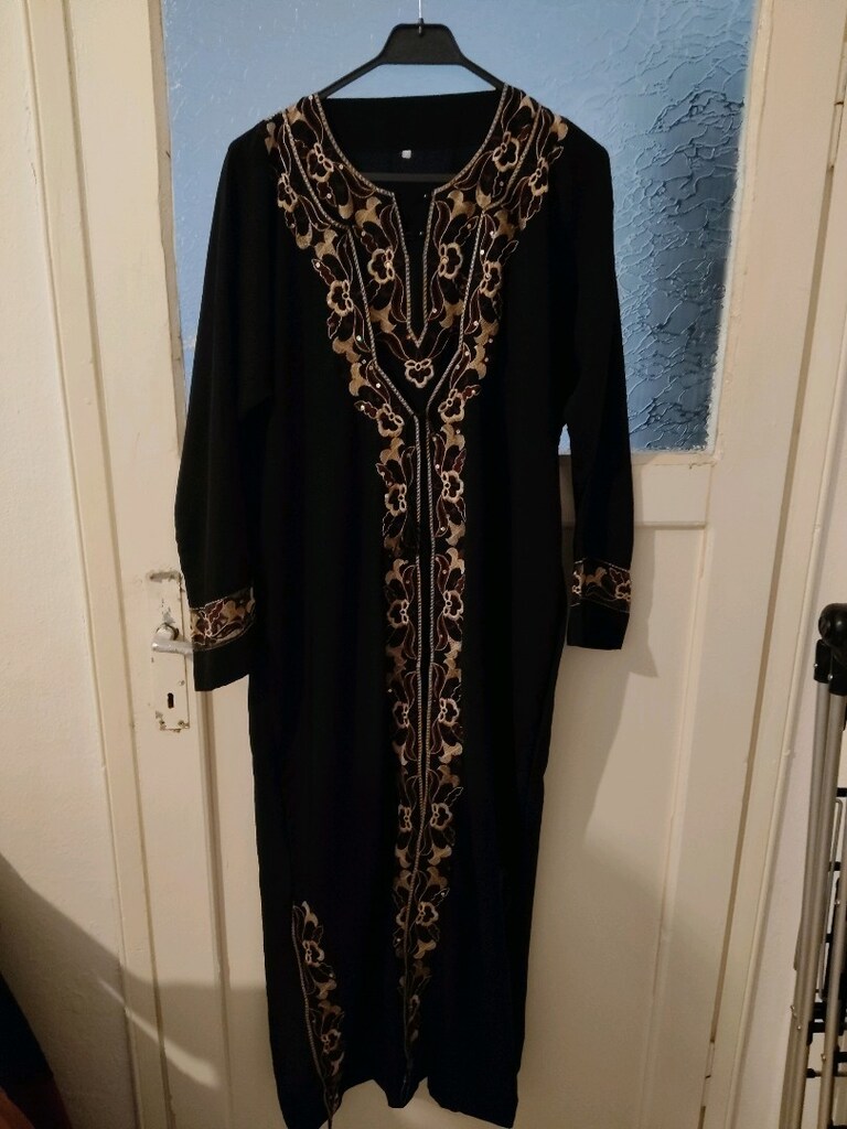 Siyah Yöresel/Otantik Nakışlı Kaftan Elbise Arabistan malı - 2