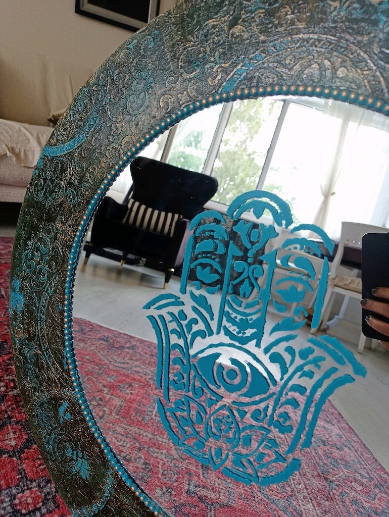 Tek sizde olabilecek nazara karşı bir vintage tasarım büyük boy ayna - 4