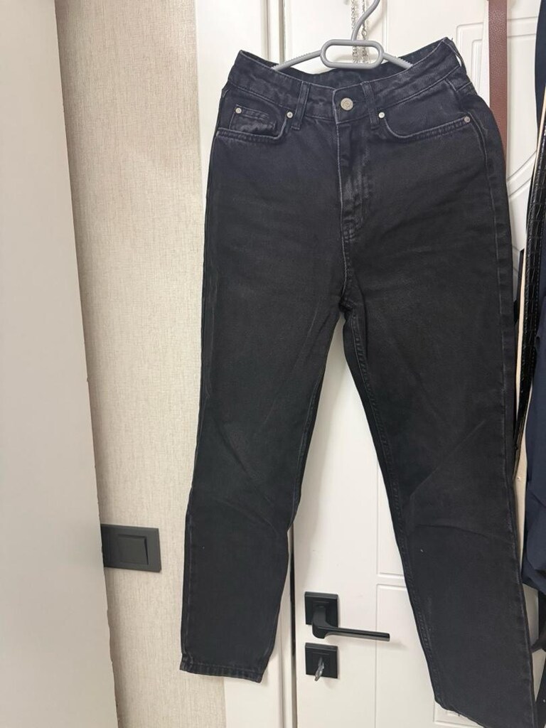 Yüksek Bel Siyah Denim Jean - 7
