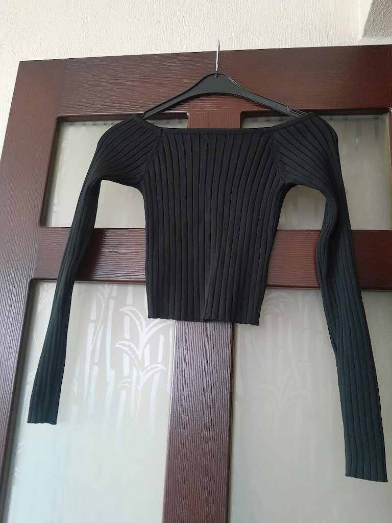 Siyah krop kazak - 6