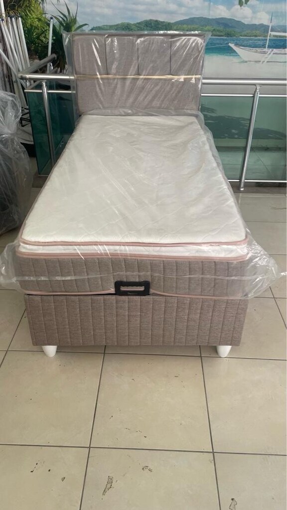 Tek kişilik baza başlık ve pedli ortopedik yatak - 5