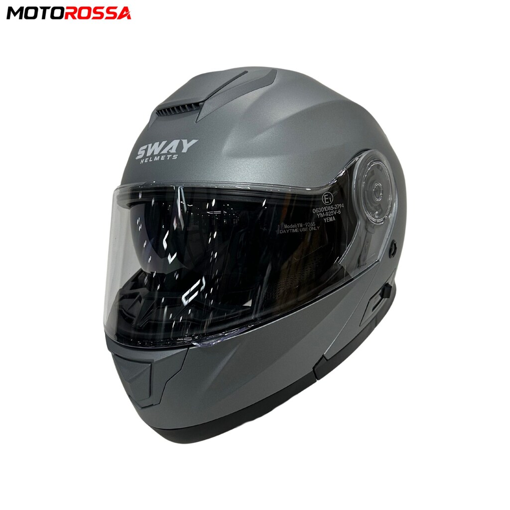 SWAY SW 926-10 Mat Gri Çene Açılır Motosiklet Kask | MOTOROSSA - 3