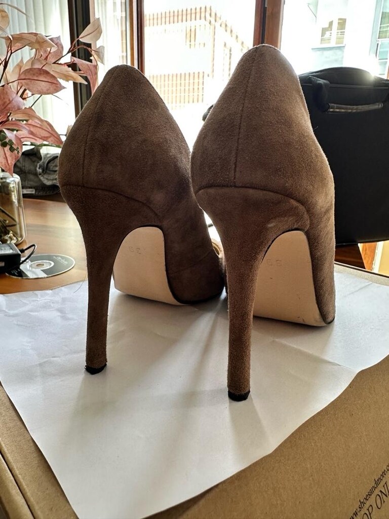 Shoes&More Sütlü Kahve Süet Stiletto - 3